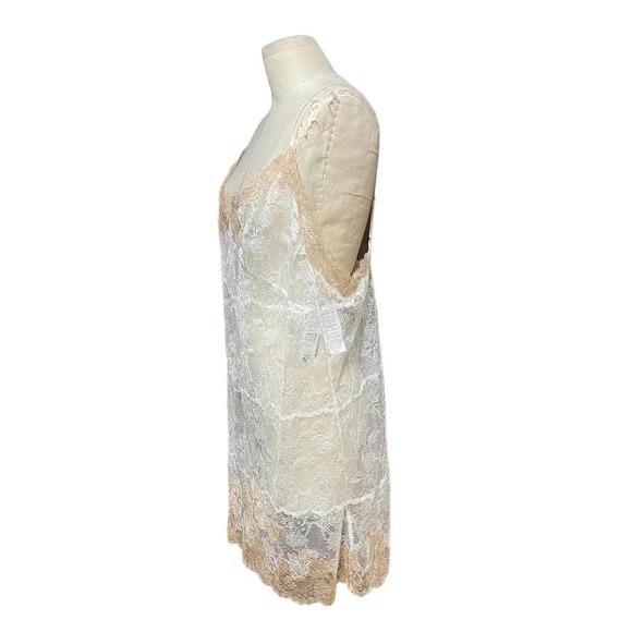 Josie Natori Chantilly Bordered Lace Chemise Lingerie White Size XL - Picture 5 of 12